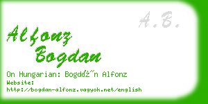 alfonz bogdan business card